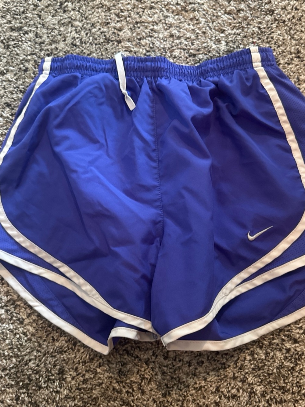 Nike Women's Blue Athletic Shorts with White Piping